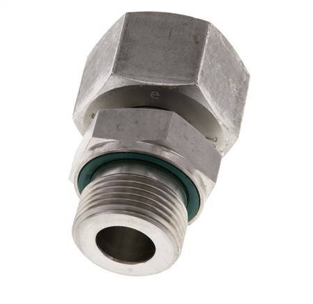 14S & G1/2'' Verzinkt Stalen Rechte Draaidoorvoer Buitendraad 630bar NBR O-ring en Afdichtconus Verstelbaar ISO 8434-1