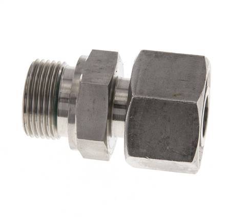 14S & G1/2'' Verzinkt Stalen Rechte Draaidoorvoer Buitendraad 630bar NBR O-ring en Afdichtconus Verstelbaar ISO 8434-1