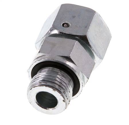 16S & G1/2'' Verzinkt Stalen Rechte Draaidoorvoer Buitendraad 400bar NBR O-ring en Afdichtconus Verstelbaar ISO 8434-1