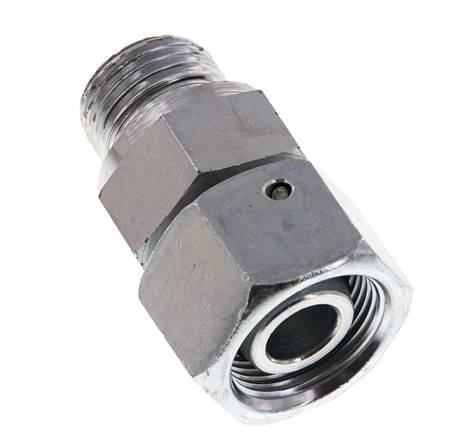 16S & G1/2'' Verzinkt Stalen Rechte Draaidoorvoer Buitendraad 400bar NBR O-ring en Afdichtconus Verstelbaar ISO 8434-1