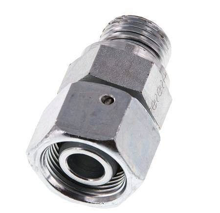 16S & G1/2'' Verzinkt Stalen Rechte Draaidoorvoer Buitendraad 400bar NBR O-ring en Afdichtconus Verstelbaar ISO 8434-1