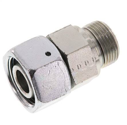 20S & G3/4'' Verzinkt Stalen Rechte Draaidoorvoer Buitendraad 400bar NBR O-ring en Afdichtconus Verstelbaar ISO 8434-1