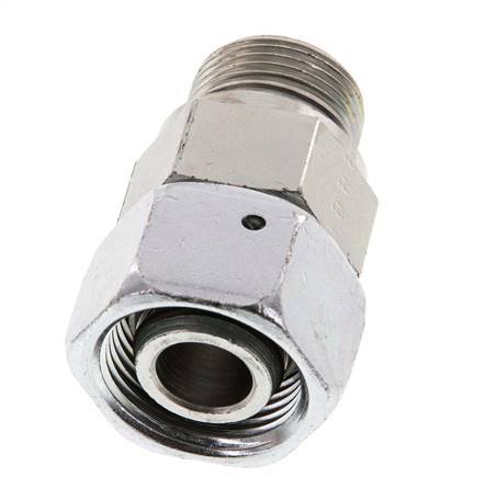 20S & G3/4'' Verzinkt Stalen Rechte Draaidoorvoer Buitendraad 400bar NBR O-ring en Afdichtconus Verstelbaar ISO 8434-1