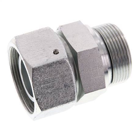 38S & G1-1/2'' Zink plated Steel Straight Swivel with Male Threads 315 bar NBR O-ring Sealing Cone Adjustable ISO 8434-1