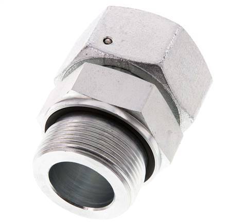 38S & G1-1/2'' Verzinkt Stalen Rechte Draaidoorvoer Buitendraad 315bar NBR O-ring en Afdichtconus Verstelbaar ISO 8434-1