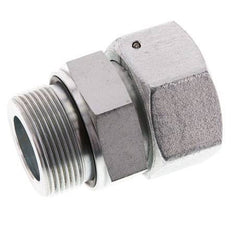 38S & G1-1/2'' Verzinkt Stalen Rechte Draaidoorvoer Buitendraad 315bar NBR O-ring en Afdichtconus Verstelbaar ISO 8434-1