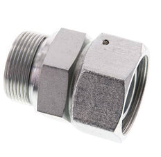 38S & G1-1/2'' Verzinkt Stalen Rechte Draaidoorvoer Buitendraad 315bar NBR O-ring en Afdichtconus Verstelbaar ISO 8434-1