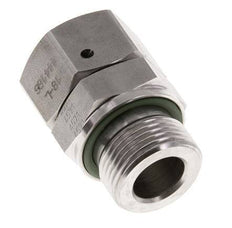 18L & G3/4'' RVS Rechte Draaidoorvoer Buitendraad 315bar FKM O-ring en Afdichtconus Verstelbaar ISO 8434-1