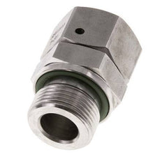 18L & G3/4'' RVS Rechte Draaidoorvoer Buitendraad 315bar FKM O-ring en Afdichtconus Verstelbaar ISO 8434-1