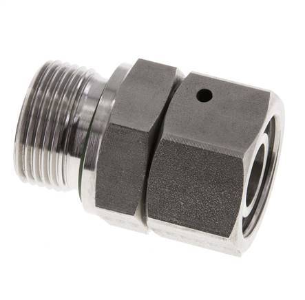 18L & G3/4'' RVS Rechte Draaidoorvoer Buitendraad 315bar FKM O-ring en Afdichtconus Verstelbaar ISO 8434-1