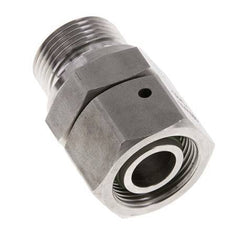 18L & G3/4'' RVS Rechte Draaidoorvoer Buitendraad 315bar FKM O-ring en Afdichtconus Verstelbaar ISO 8434-1