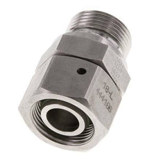 18L & G3/4'' RVS Rechte Draaidoorvoer Buitendraad 315bar FKM O-ring en Afdichtconus Verstelbaar ISO 8434-1