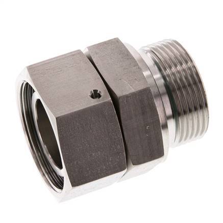 35L & G1-1/4'' RVS Rechte Draaidoorvoer Buitendraad 160bar FKM O-ring en Afdichtconus Verstelbaar ISO 8434-1