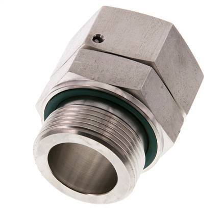 35L & G1-1/4'' RVS Rechte Draaidoorvoer Buitendraad 160bar FKM O-ring en Afdichtconus Verstelbaar ISO 8434-1