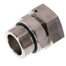 42L & G1-1/2'' RVS Rechte Draaidoorvoer Buitendraad 160bar FKM O-ring en Afdichtconus Verstelbaar ISO 8434-1