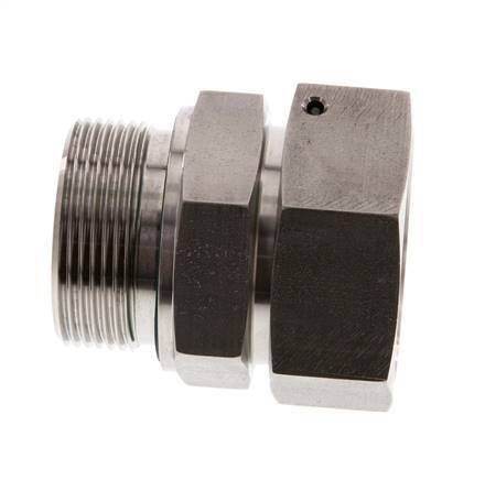 42L & G1-1/2'' RVS Rechte Draaidoorvoer Buitendraad 160bar FKM O-ring en Afdichtconus Verstelbaar ISO 8434-1