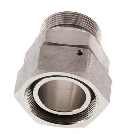 42L & G1-1/2'' RVS Rechte Draaidoorvoer Buitendraad 160bar FKM O-ring en Afdichtconus Verstelbaar ISO 8434-1