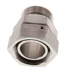 42L & G1-1/2'' RVS Rechte Draaidoorvoer Buitendraad 160bar FKM O-ring en Afdichtconus Verstelbaar ISO 8434-1