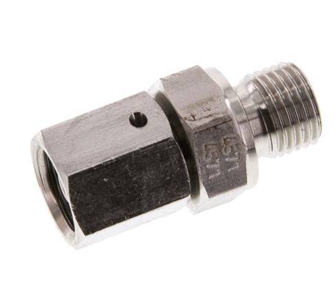 6S & G1/4'' RVS Rechte Draaidoorvoer Buitendraad 630bar FKM O-ring en Afdichtconus Verstelbaar ISO 8434-1