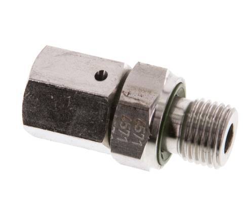 6S & G1/4'' RVS Rechte Draaidoorvoer Buitendraad 630bar FKM O-ring en Afdichtconus Verstelbaar ISO 8434-1