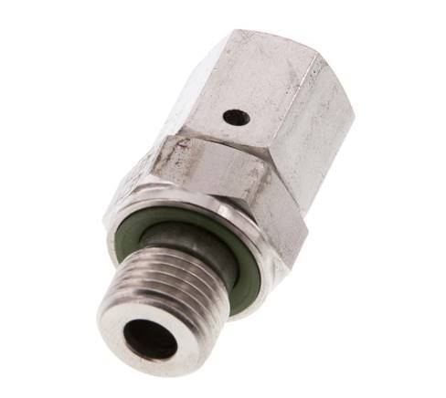 6S & G1/4'' RVS Rechte Draaidoorvoer Buitendraad 630bar FKM O-ring en Afdichtconus Verstelbaar ISO 8434-1