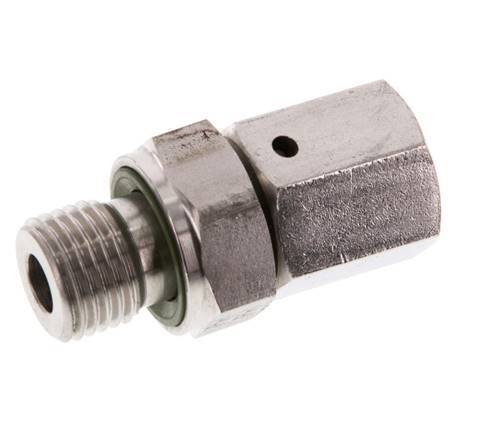 6S & G1/4'' RVS Rechte Draaidoorvoer Buitendraad 630bar FKM O-ring en Afdichtconus Verstelbaar ISO 8434-1