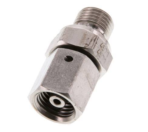 6S & G1/4'' RVS Rechte Draaidoorvoer Buitendraad 630bar FKM O-ring en Afdichtconus Verstelbaar ISO 8434-1