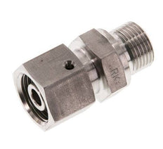 10S & G3/8'' RVS Rechte Draaidoorvoer Buitendraad 630bar FKM O-ring en Afdichtconus Verstelbaar ISO 8434-1