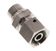 10S & G3/8'' RVS Rechte Draaidoorvoer Buitendraad 630bar FKM O-ring en Afdichtconus Verstelbaar ISO 8434-1