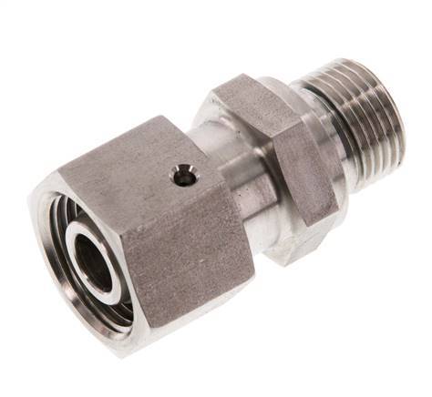 12S & G3/8'' Stainless Steel Straight Swivel with Male Threads 630 bar FKM O-ring Sealing Cone Adjustable ISO 8434-1