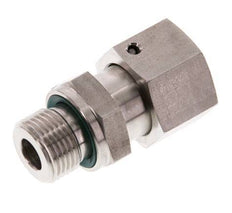 12S & G3/8'' RVS Rechte Draaidoorvoer Buitendraad 630bar FKM O-ring en Afdichtconus Verstelbaar ISO 8434-1
