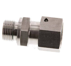 12S & G3/8'' RVS Rechte Draaidoorvoer Buitendraad 630bar FKM O-ring en Afdichtconus Verstelbaar ISO 8434-1