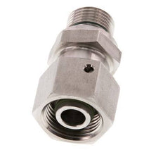 12S & G3/8'' RVS Rechte Draaidoorvoer Buitendraad 630bar FKM O-ring en Afdichtconus Verstelbaar ISO 8434-1