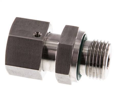 14S & G1/2'' RVS Rechte Draaidoorvoer Buitendraad 630bar FKM O-ring en Afdichtconus Verstelbaar ISO 8434-1