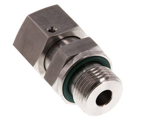 14S & G1/2'' RVS Rechte Draaidoorvoer Buitendraad 630bar FKM O-ring en Afdichtconus Verstelbaar ISO 8434-1