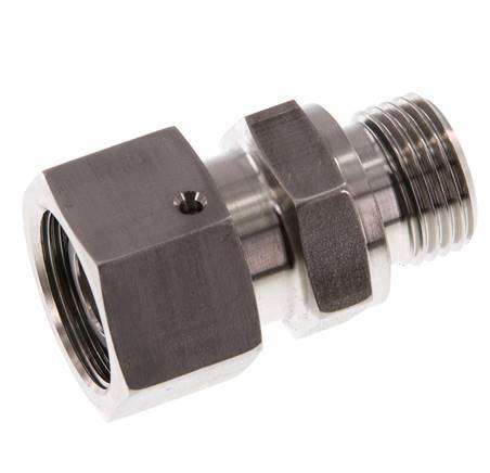 20S & G3/4'' RVS Rechte Draaidoorvoer Buitendraad 400bar FKM O-ring en Afdichtconus Verstelbaar ISO 8434-1