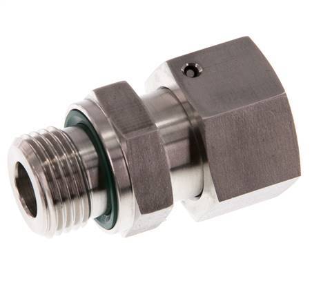 20S & G3/4'' RVS Rechte Draaidoorvoer Buitendraad 400bar FKM O-ring en Afdichtconus Verstelbaar ISO 8434-1