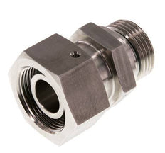 25S & G1'' RVS Rechte Draaidoorvoer Buitendraad 400bar FKM O-ring en Afdichtconus Verstelbaar ISO 8434-1