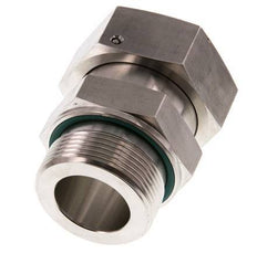 38S & G1-1/2'' RVS Rechte Draaidoorvoer Buitendraad 315bar FKM O-ring en Afdichtconus Verstelbaar ISO 8434-1