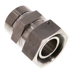 38S & G1-1/2'' RVS Rechte Draaidoorvoer Buitendraad 315bar FKM O-ring en Afdichtconus Verstelbaar ISO 8434-1