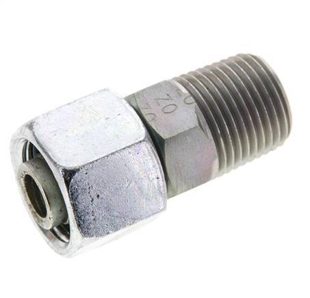 14S & 1/2'' NPT Verzinkt Stalen Rechte Draaidoorvoer Buitendraad 630bar Verstelbaar ISO 8434-1