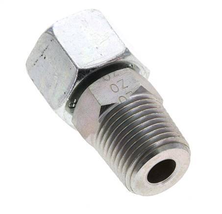 14S & 1/2'' NPT Verzinkt Stalen Rechte Draaidoorvoer Buitendraad 630bar Verstelbaar ISO 8434-1