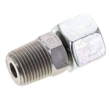 14S & 1/2'' NPT Verzinkt Stalen Rechte Draaidoorvoer Buitendraad 630bar Verstelbaar ISO 8434-1