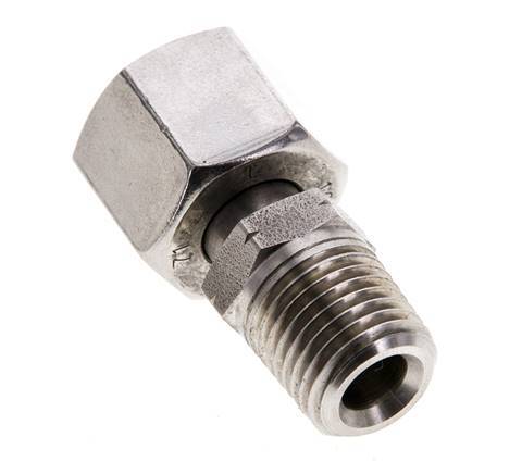 10L & 1/4'' NPT RVS Rechte Draaidoorvoer Buitendraad 315bar Verstelbaar ISO 8434-1