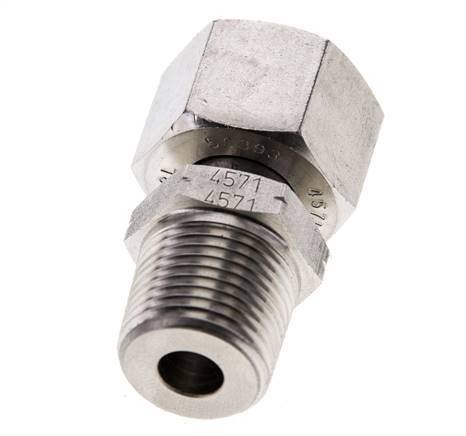 12L & 3/8'' NPT RVS Rechte Draaidoorvoer Buitendraad 315bar Verstelbaar ISO 8434-1