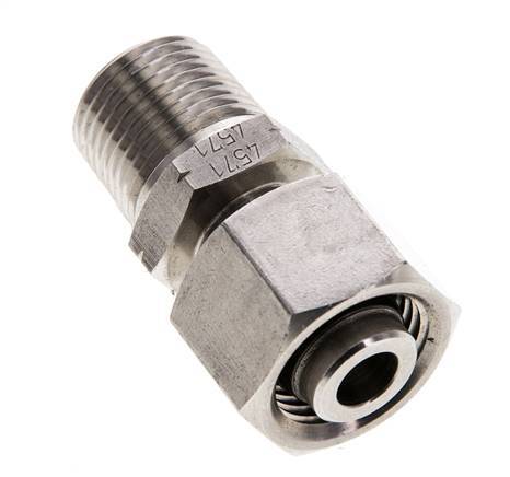 12L & 3/8'' NPT RVS Rechte Draaidoorvoer Buitendraad 315bar Verstelbaar ISO 8434-1