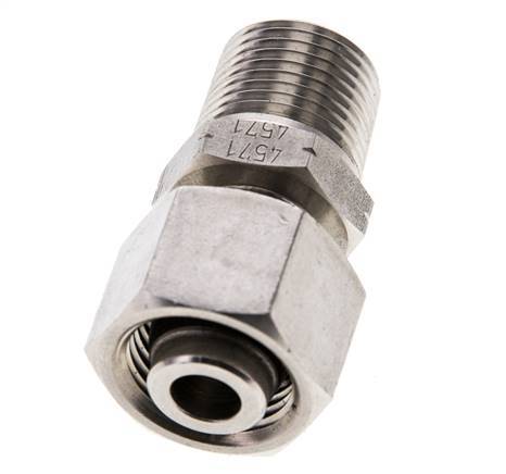 12L & 3/8'' NPT RVS Rechte Draaidoorvoer Buitendraad 315bar Verstelbaar ISO 8434-1