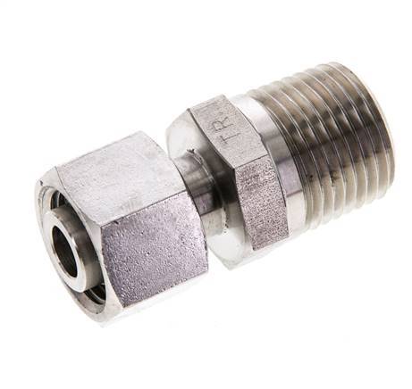 12L & 1/2'' NPT RVS Rechte Draaidoorvoer Buitendraad 315bar Verstelbaar ISO 8434-1