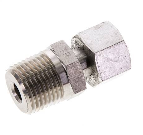 12L & 1/2'' NPT RVS Rechte Draaidoorvoer Buitendraad 315bar Verstelbaar ISO 8434-1