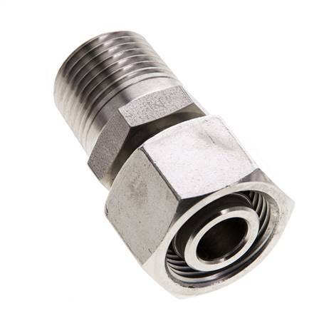 15L & 1/2'' NPT RVS Rechte Draaidoorvoer Buitendraad 315bar Verstelbaar ISO 8434-1